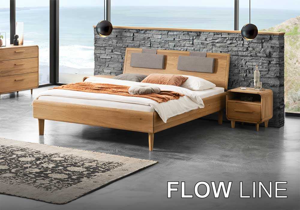 Flow Line Serie Massivholz-Betten von Hasena